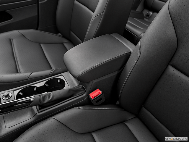 2019 Volkswagen Golf SportWagen | Front center console with closed lid, from driver’s side looking down