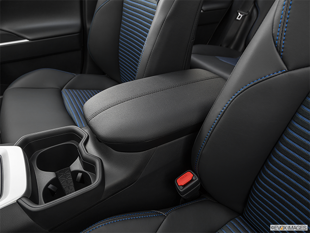 2019 Toyota RAV4 Hybrid | Front center console with closed lid, from driver’s side looking down