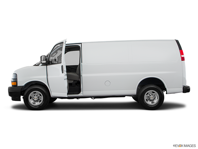 2021 Chevrolet Express Cargo | Driver's side profile with drivers side door open