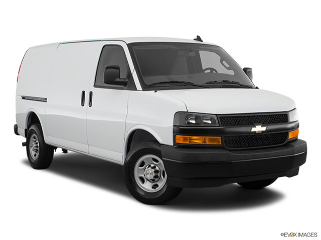 2021 Chevrolet Express Cargo | Front passenger 3/4 w/ wheels turned