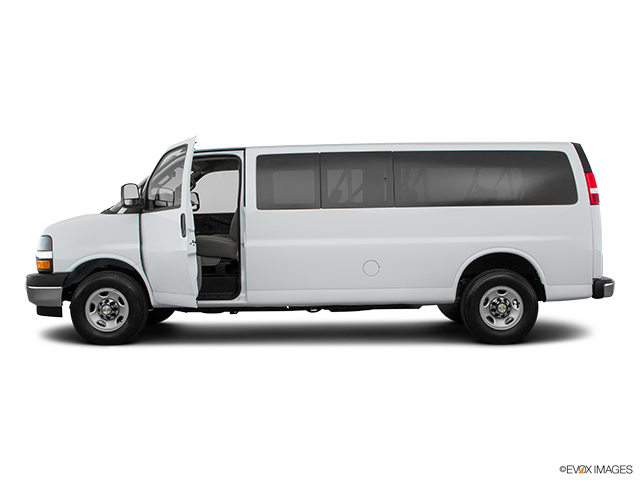2021 Chevrolet Express | Driver's side profile with drivers side door open