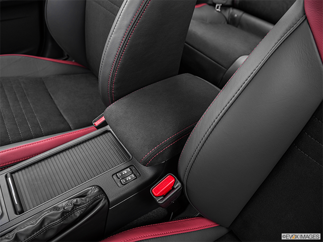 2016 Subaru WRX STI | Front center console with closed lid, from driver’s side looking down