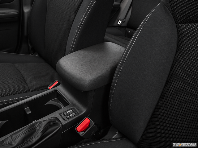 2015 Subaru XV Crosstrek | Front center console with closed lid, from driver’s side looking down