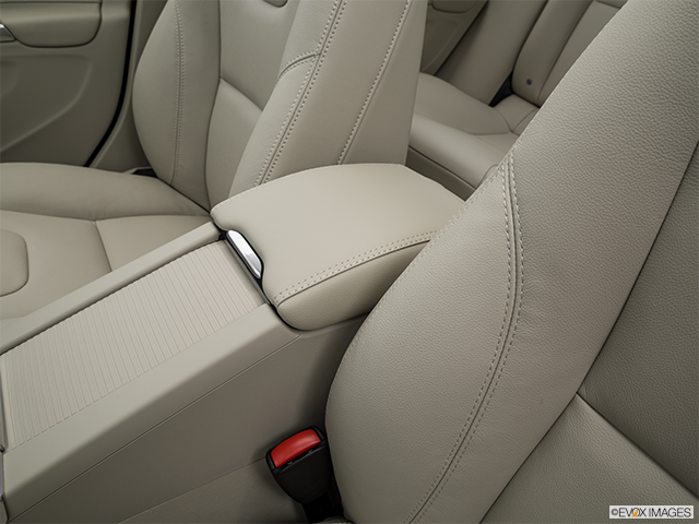 2016 Volvo S60 | Front center console with closed lid, from driver’s side looking down