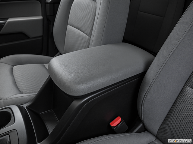 2016 GMC Canyon | Front center console with closed lid, from driver’s side looking down