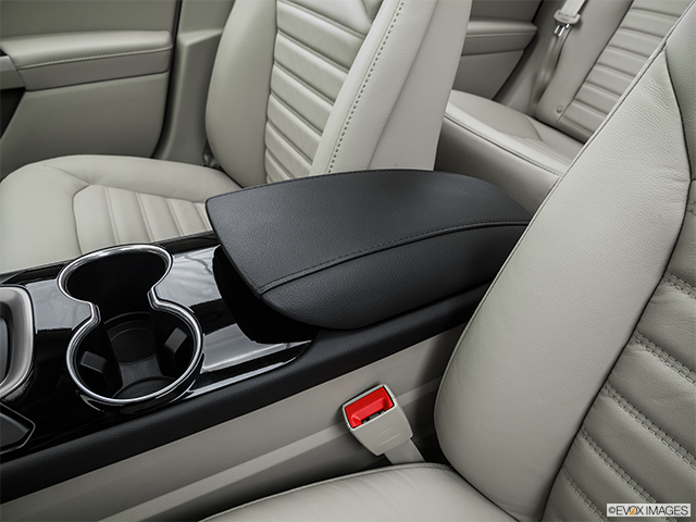 2016 Ford Fusion | Front center console with closed lid, from driver’s side looking down