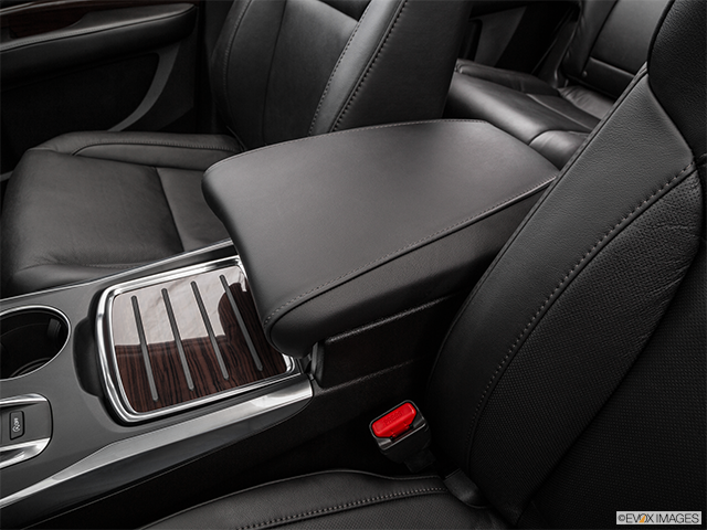2016 Acura MDX | Front center console with closed lid, from driver’s side looking down