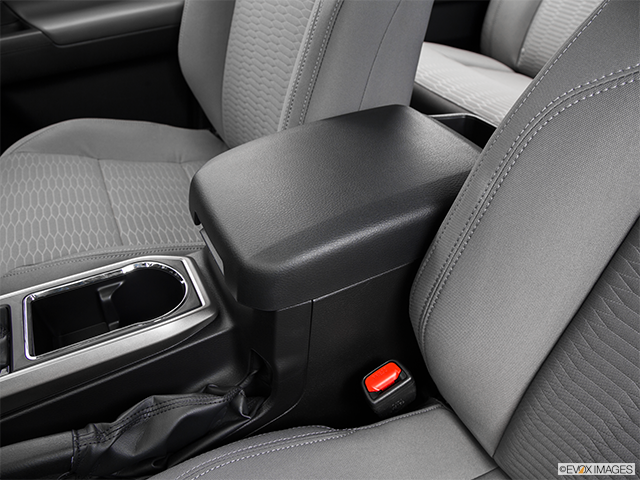 2016 Toyota Tacoma | Front center console with closed lid, from driver’s side looking down