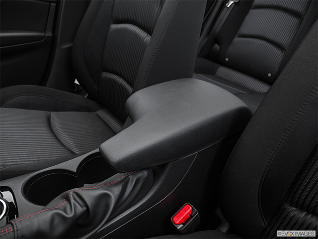 2016 Mazda MAZDA3 | Front center console with closed lid, from driver’s side looking down