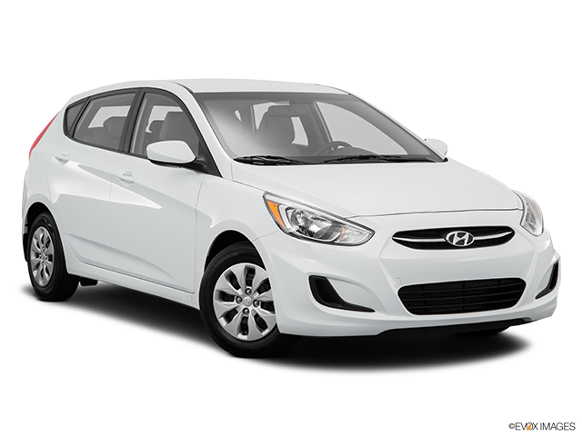 2016 Hyundai Accent Hatchback | Front passenger 3/4 w/ wheels turned