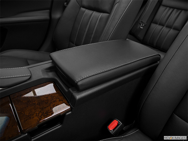 2016 Lexus ES 350 | Front center console with closed lid, from driver’s side looking down