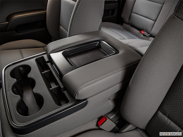 2016 Chevrolet Silverado 2500HD | Front center console with closed lid, from driver’s side looking down