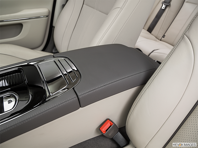 2016 Jaguar XJ | Front center console with closed lid, from driver’s side looking down