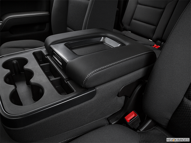 2016 Chevrolet Silverado 2500HD | Front center console with closed lid, from driver’s side looking down