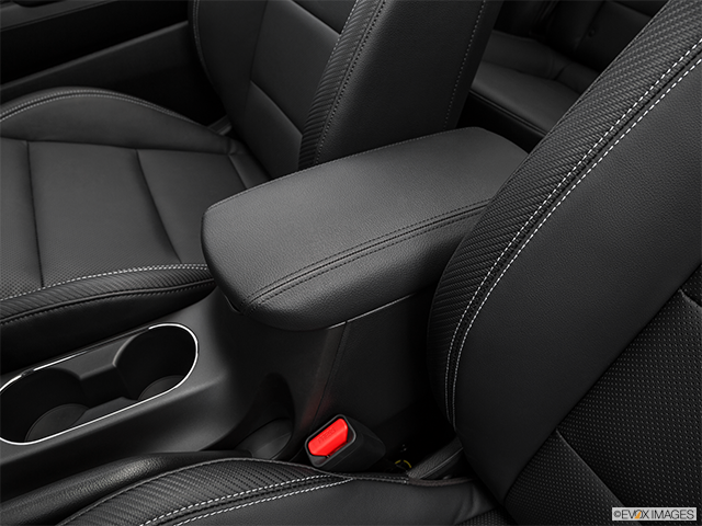 2017 Kia Forte Koup | Front center console with closed lid, from driver’s side looking down