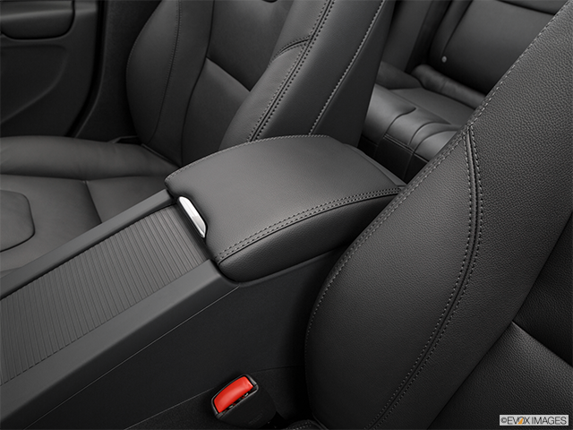 2016 Volvo V60 | Front center console with closed lid, from driver’s side looking down