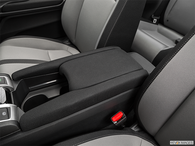 2016 Honda Civic Coupe | Front center console with closed lid, from driver’s side looking down