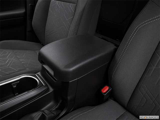 2016 Toyota Tacoma | Front center console with closed lid, from driver’s side looking down