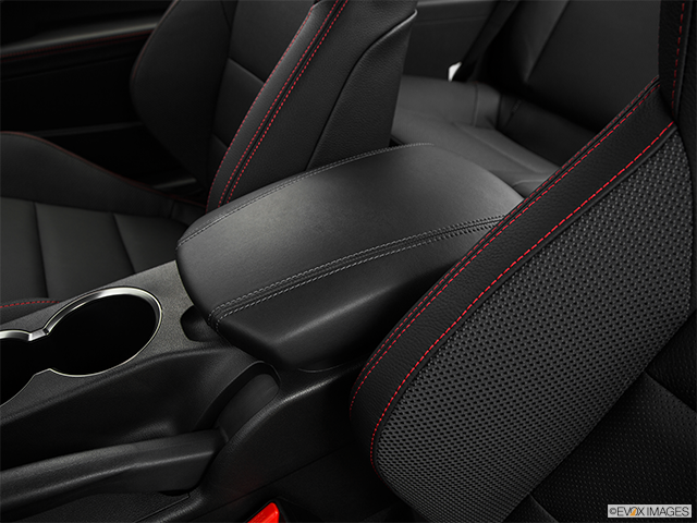 2016 Hyundai Genesis Coupe | Front center console with closed lid, from driver’s side looking down