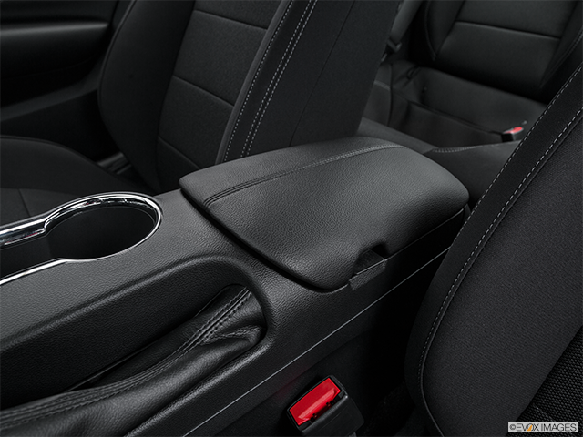 2017 Ford Mustang | Front center console with closed lid, from driver’s side looking down