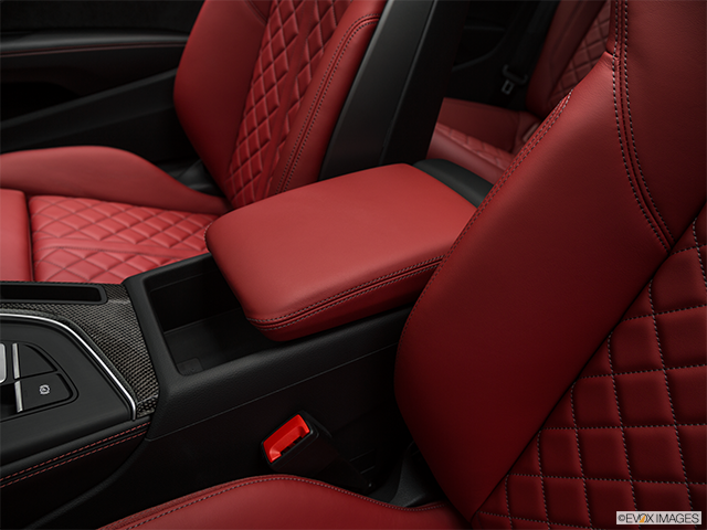 2018 Audi S5 | Front center console with closed lid, from driver’s side looking down