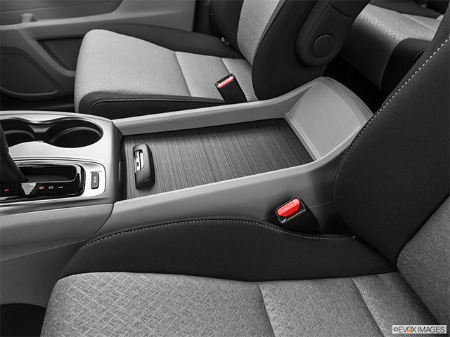 2019 Honda Ridgeline | Front center console with closed lid, from driver’s side looking down