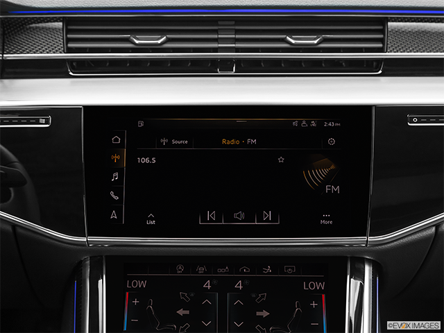2021 Audi S8 | Closeup of radio head unit