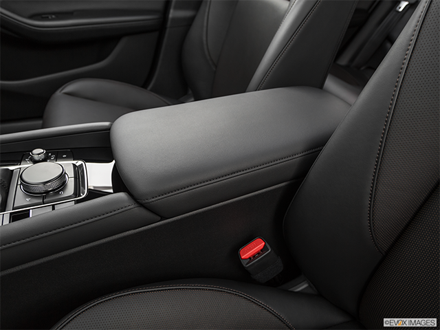 2023 Mazda Mazda3 Sport | Front center console with closed lid, from driver’s side looking down