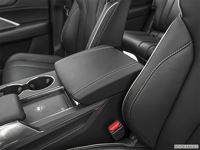 2023 Acura MDX | Front center console with closed lid, from driver’s side looking down