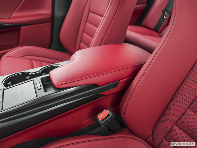 2022 Lexus IS 300 AWD | Front center console with closed lid, from driver’s side looking down