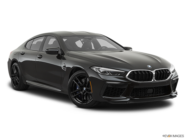 2024 BMW M8 Gran Coupe | Front passenger 3/4 w/ wheels turned