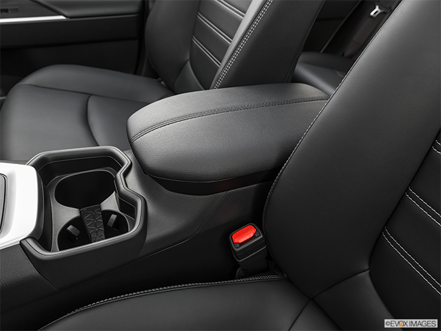 2023 Toyota RAV4 | Front center console with closed lid, from driver’s side looking down