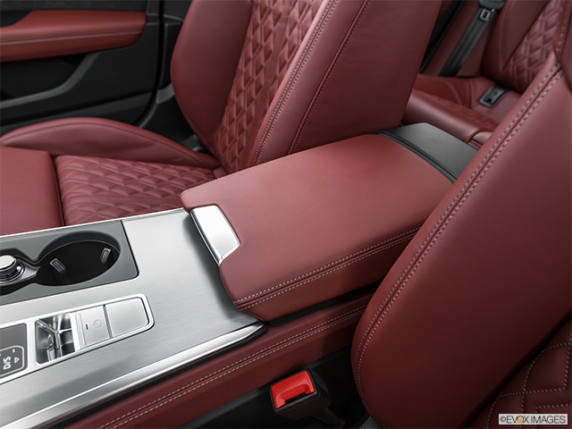 2022 Audi RS7 | Front center console with closed lid, from driver’s side looking down
