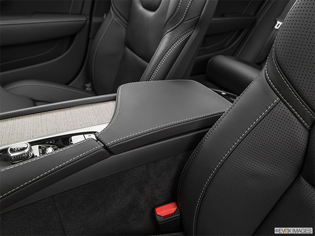 2024 Volvo S90 | Front center console with closed lid, from driver’s side looking down