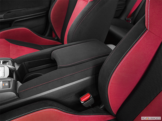 2024 Honda Civic Type R | Front center console with closed lid, from driver’s side looking down