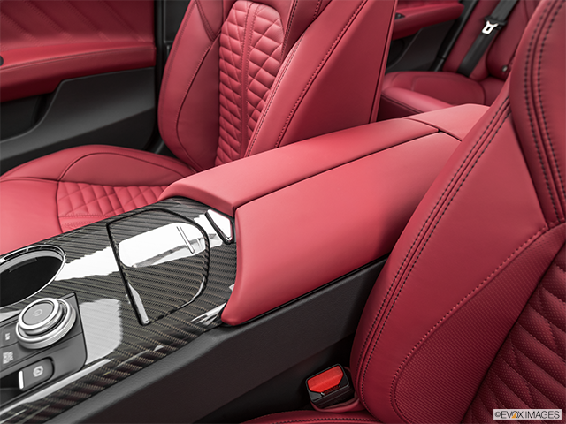 2022 Maserati Quattroporte | Front center console with closed lid, from driver’s side looking down