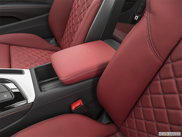 2022 Audi RS5 | Front center console with closed lid, from driver’s side looking down