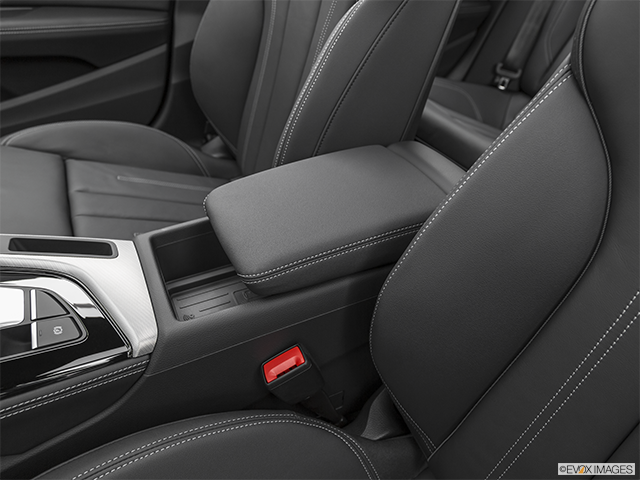 2024 Audi S5 Sportback | Front center console with closed lid, from driver’s side looking down