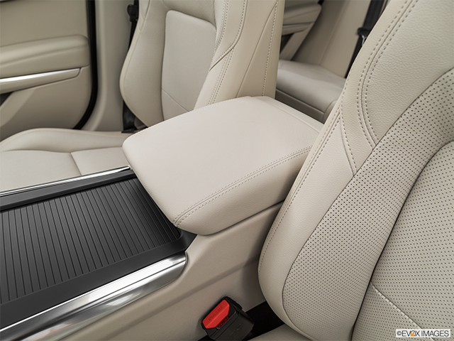 2021 Jaguar XF | Front center console with closed lid, from driver’s side looking down