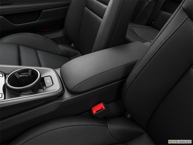 2022 Porsche 911 | Front center console with closed lid, from driver’s side looking down
