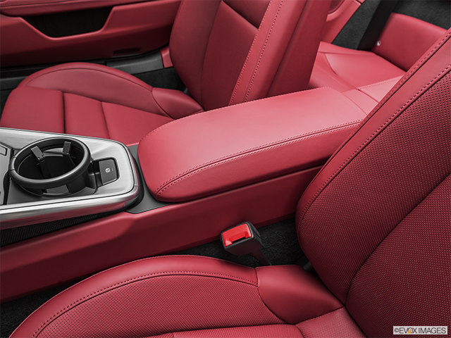 2021 Porsche 911 | Front center console with closed lid, from driver’s side looking down