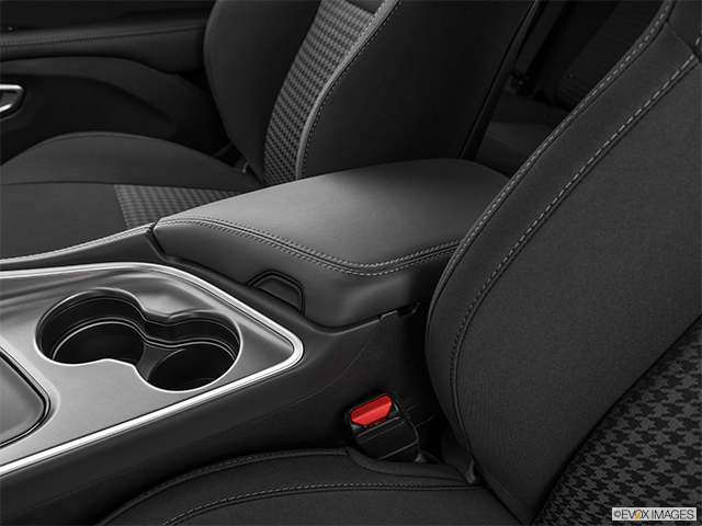2023 Dodge Challenger | Front center console with closed lid, from driver’s side looking down