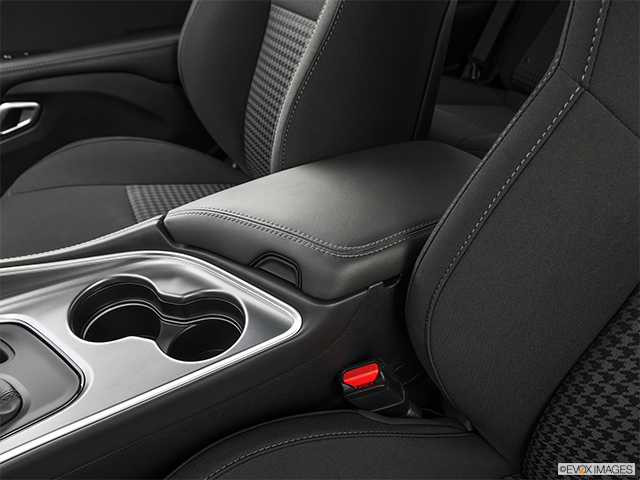 2023 Dodge Challenger | Front center console with closed lid, from driver’s side looking down