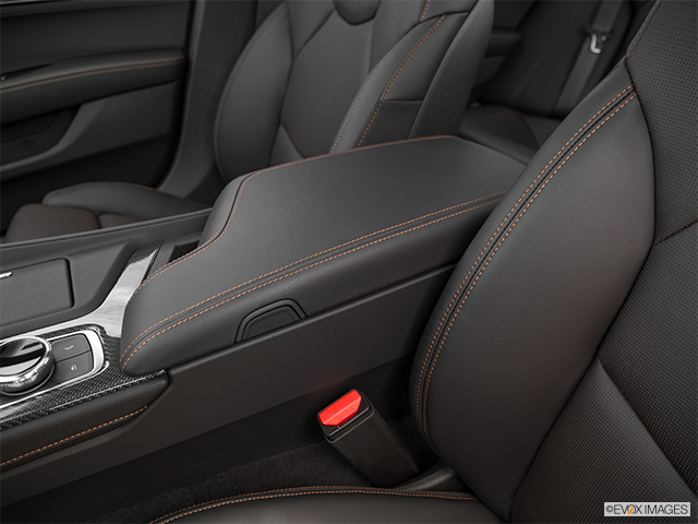2024 Cadillac CT5-V | Front center console with closed lid, from driver’s side looking down