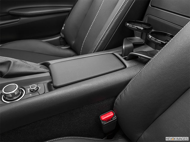2024 Mazda MX-5 | Front center console with closed lid, from driver’s side looking down