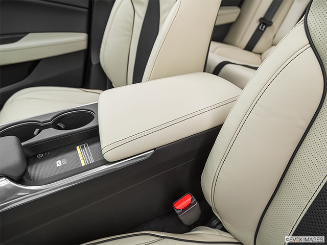 2023 Acura TLX | Front center console with closed lid, from driver’s side looking down