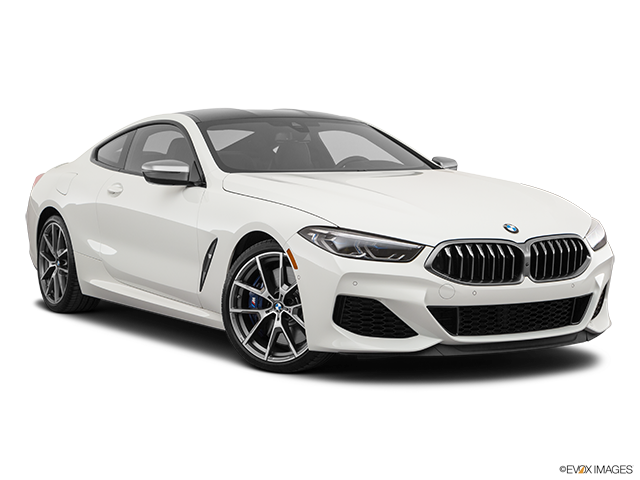 2025 BMW M8 Coupé | Front passenger 3/4 w/ wheels turned