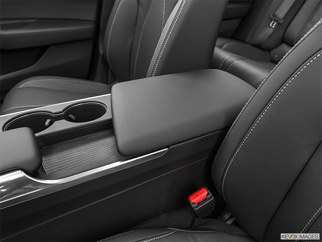 2022 Acura TLX | Front center console with closed lid, from driver’s side looking down