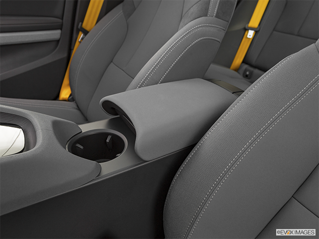 2024 Polestar 2 | Front center console with closed lid, from driver’s side looking down