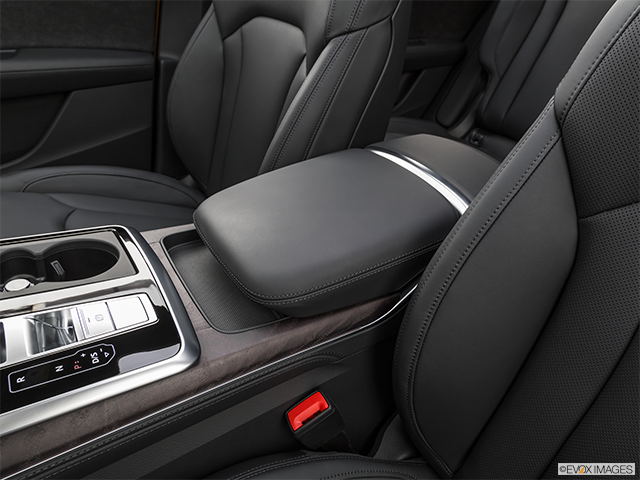 2024 Audi Q8 | Front center console with closed lid, from driver’s side looking down